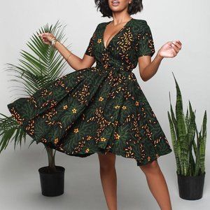 MARIAM AFRICAN PRINT WRAP DRESS